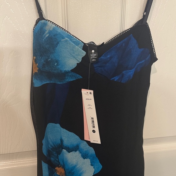 NWT Aqua Blue Mesh Floral Maxi Dress size   XS - Picture 5 of 8